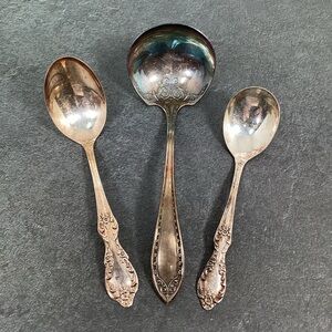 Vintage Silver Gravy Ladel, Sauce Ladle, Sugar Spoon Wm Rogers Grand Elegance